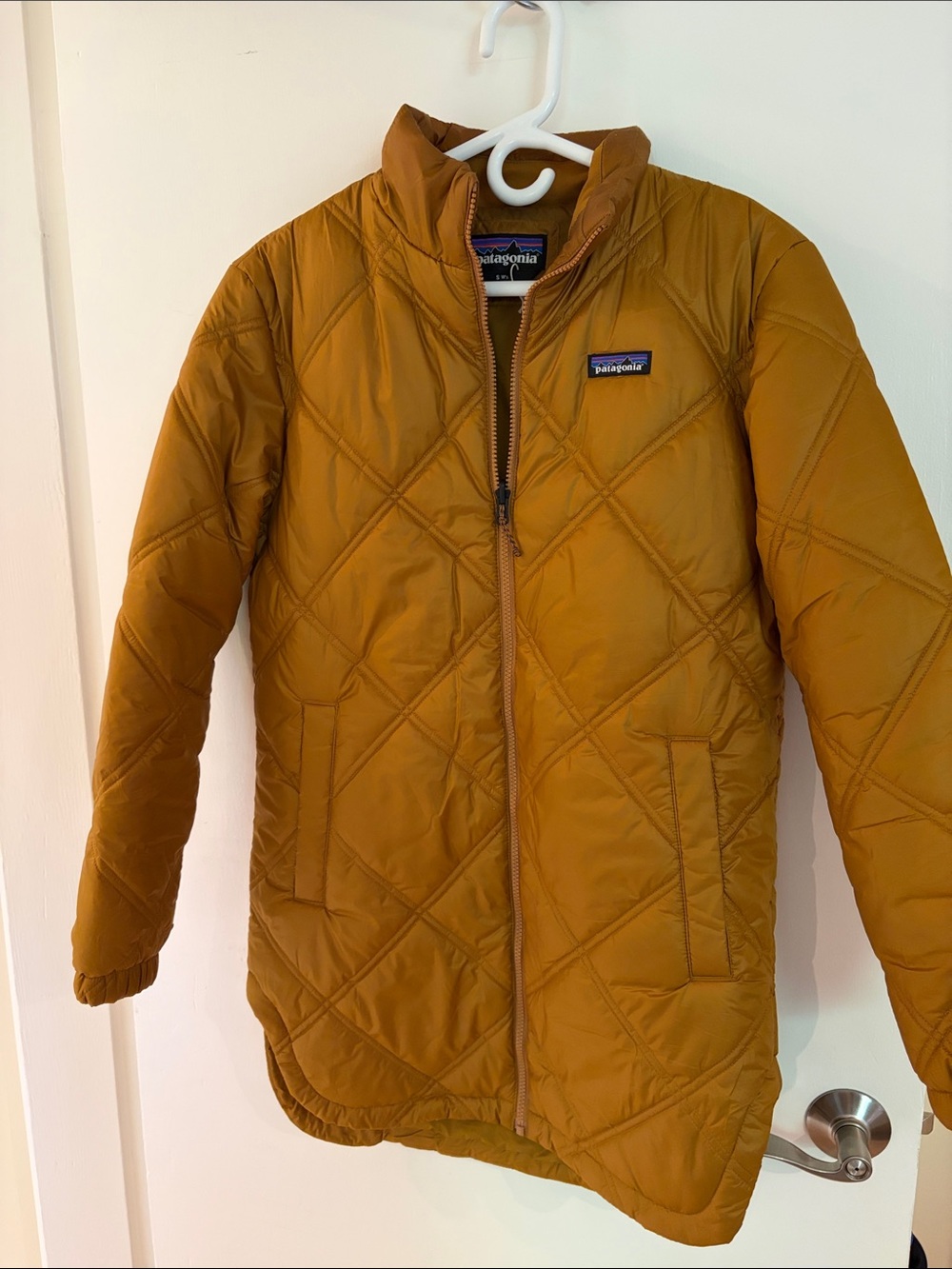Patagonia Quilted Puffer Jacket in Mustard Gold